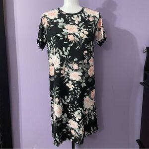 Flora Nikrooz Black Floral Sleep Shirt Size S